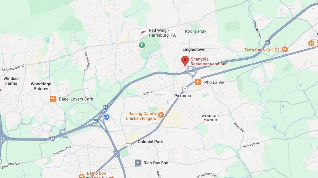 Shangri-La Restaurant Location Map