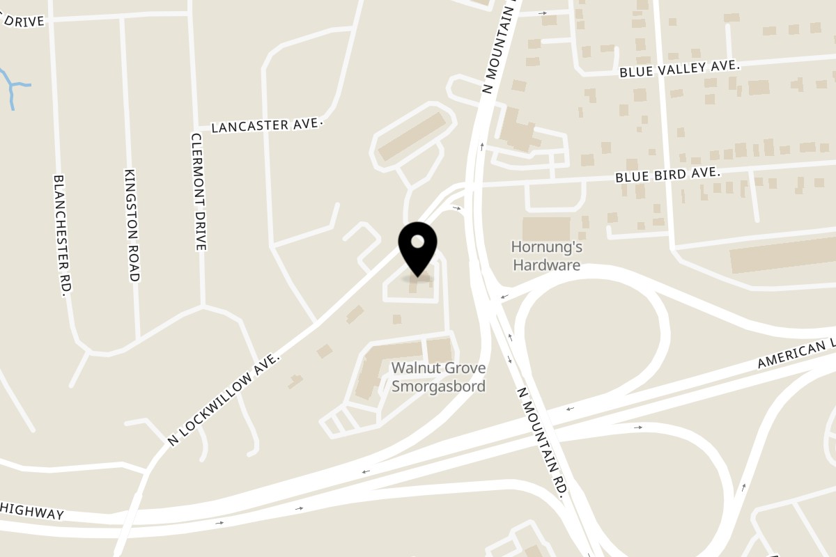 Map showing the location of Shangrila Restaurant and Bar on 408 N Mountain Rd in Harrisburg